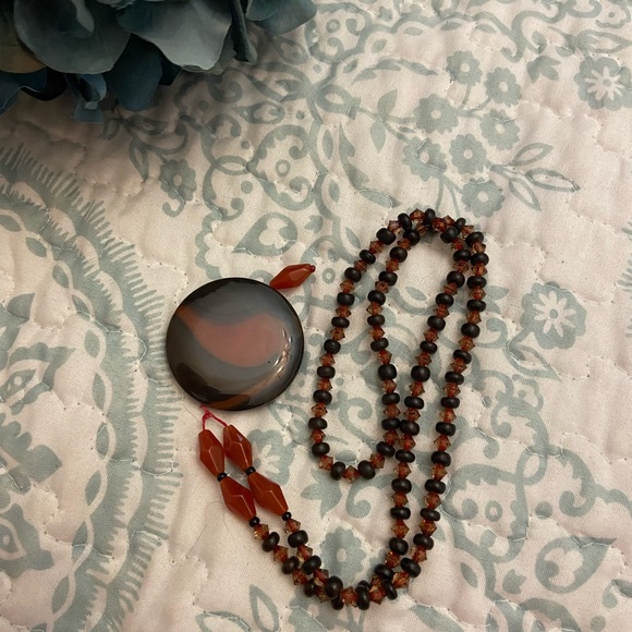 Vintage Tumbled Amber Necklace - Picture 4 of 4